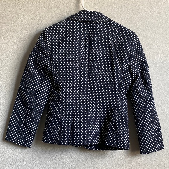 Ann Taylor Navy and White Polka Dot Blazer - Picture 8 of 14